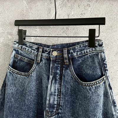 Women's pants 2025 autumn new high waisted slim women's jeans pure cotton straight leg pants  Wide leg pants curved knife jeans