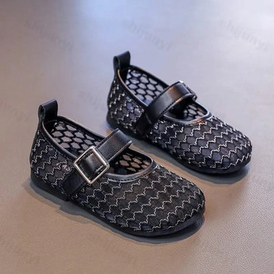 Hollow Weaving Breathable Non Slip Girls Flat Shoes For Children | Princess Shoes | Kids Fashion Sandals
