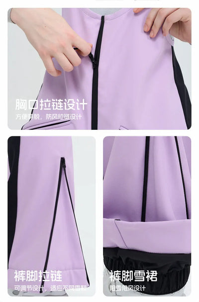HIGH EXPERIENCE Ski Pants for Women Waterproof Camping Hiking Outdoor Thick Warm Skiing Snowboarding Winter Ski overalls