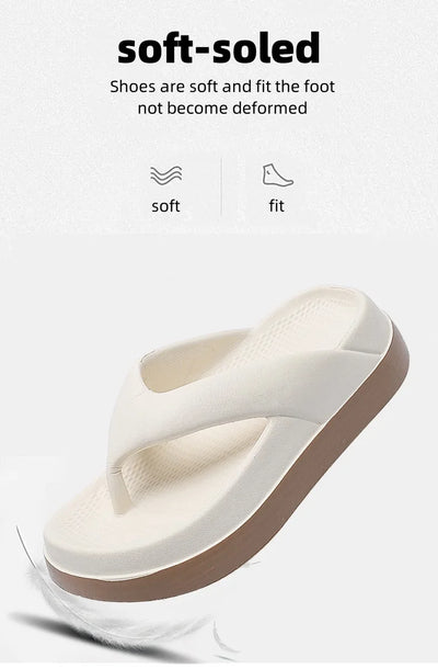 Platform Flip Flops for Women, Outdoor Beach Sandals 2025 Popular Design Non-slip Slippers Comfortable, Soft And Thick Sole