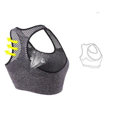 Breathable Women Active Bra Sports Bra Sexy Hollow Out Sports Top Push Up Gym Fitness Underwear Female Running Yoga Bra Tank Top