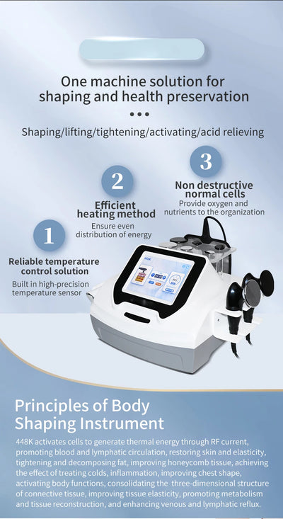 INDIBA Spain Technology Face Care Devices 448K Tecar Cavitation Body Care RET CET RF Slim Machine for Loss Health Beauty