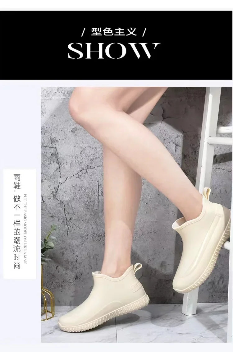 Women's Rain Boots Are Fashionable, Lightweight, Thick Soled, Wear-resistant, Rainproof, and Slip Resistant When Worn Externally