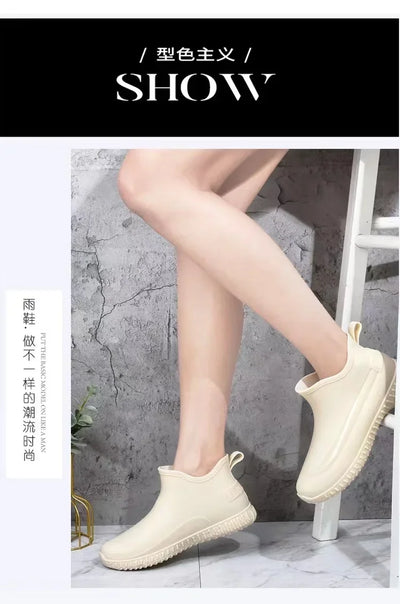 Women's Rain Boots Are Fashionable, Lightweight, Thick Soled, Wear-resistant, Rainproof, and Slip Resistant When Worn Externally