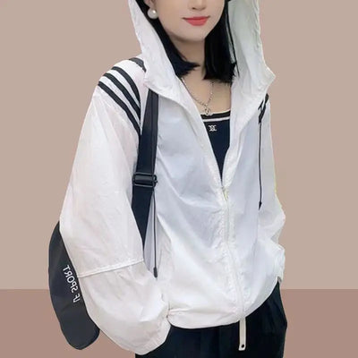 Summer Female Breathable And light Fashion Hooded Loose Ultraviolet-Proof Sunscreen Clothing Jacket Women New Sunscreen Tops