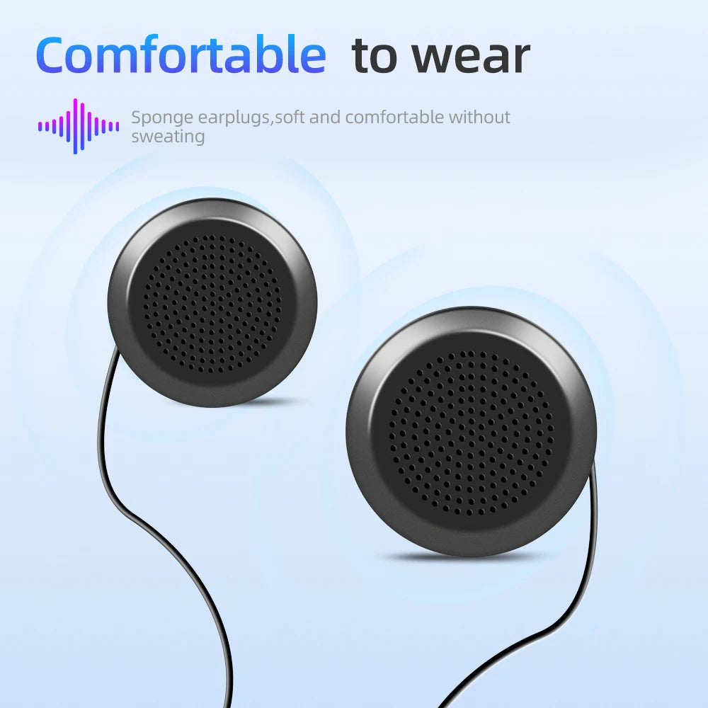Velev Bluetooth Motorcycle Helmet Headset BT5.0 Wireless Riding Headphone Anti-interference Motor Bike Handsfree Helmet Headsets
