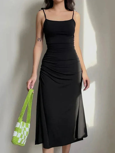 2024 Summer Dresses For Women Sexy Bodycon Elegant Satin Slip Sleeveless Backless Outfits Ladies Birthday Party Club Sundress