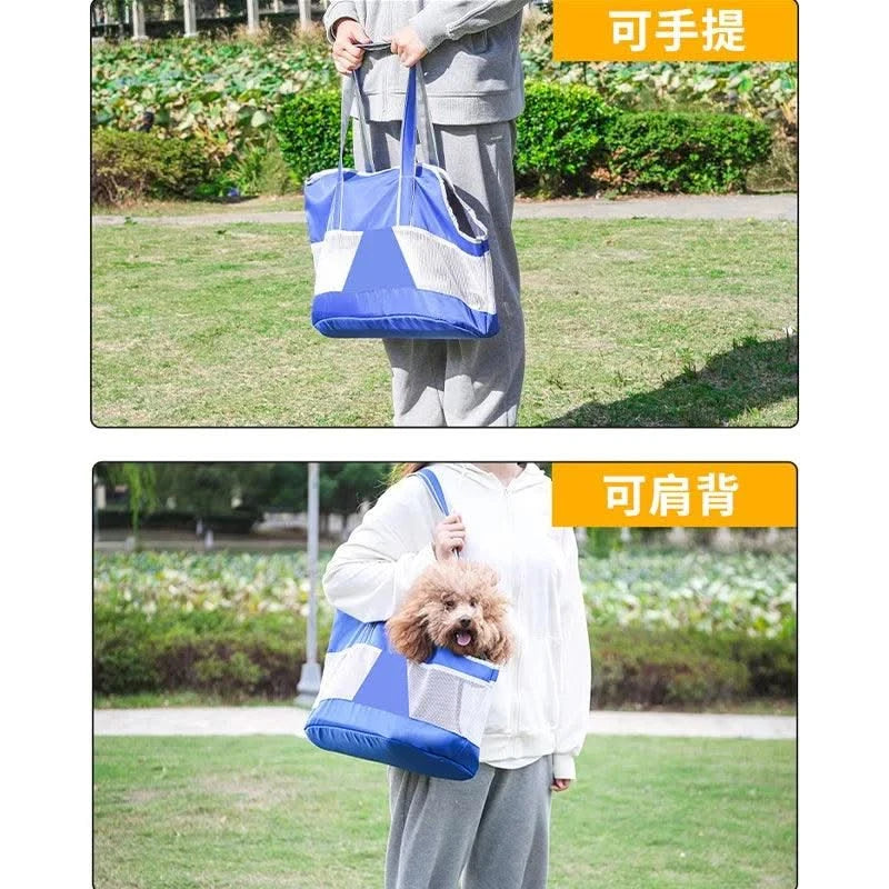 Small Dog Accessories Single-shoulder Portable Bag Pet Carrying Handbag Cat  Tote Travel Foldable Mesh Carriers Tote Car Cover