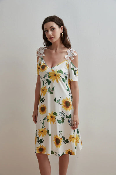 Women'S Elegant Dresses 2025 Summer New Women's Fashionable Lace V-neck classic style Dress Summer Casual Bohemian Daily dress