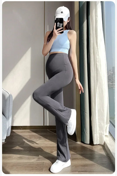 Maternity Leggings for Pregnant Women Yoga Flared High-waisted Trousers Pregnancy Clothes
