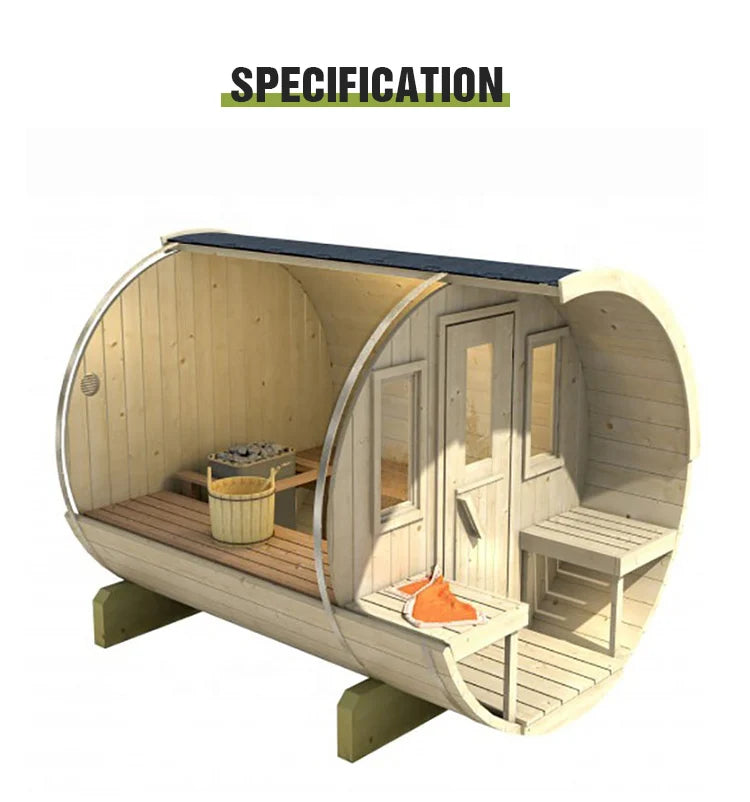 Panoramic Glass Luxury Barrel Sauna Outdoor 4-6 People Use Customize Sauna Room for Spa