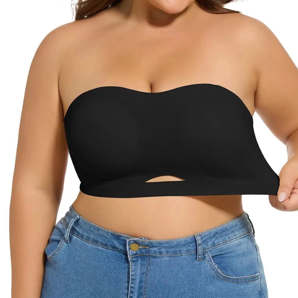 Strapless Bras for Women Lift Bra Wire-Free Anti-Slip Invisible Push Up Seamless Detachable Straps Bandeau