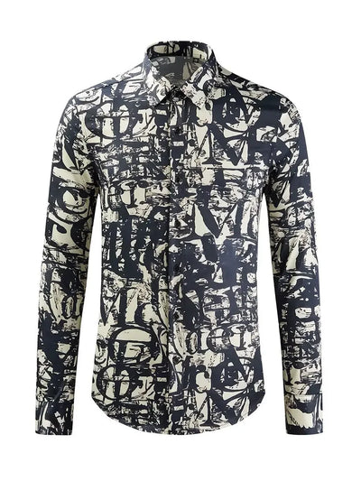 Printed Shirts Are Fashionable and Handsome Long-sleeved Trendy Personality Men's Casual Shirts
