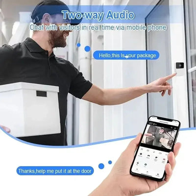 WiFi Video Doorbell Camera, Wireless Night Vision - Ultra HD Smart Home Doorbell with Two-Way Audio for Real-Time Communication