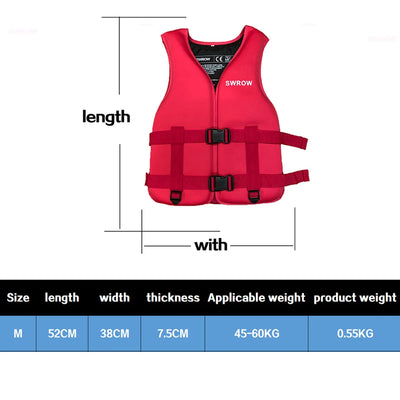 Life Jacket for Adults, Swiming Fishing, Surf Vest, Motorboats, Kayak, Wakeboard, Raft Vest, Water Sports Survival Jacket