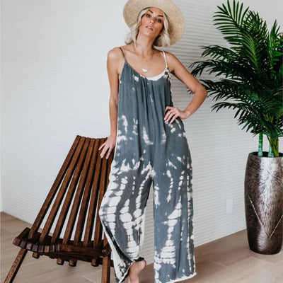Women's Jumpsuit Suspenders Sexy Wide Leg Casual Printed Trousers Versatile Women's Trousers Jampsuit Jumpsuit Women