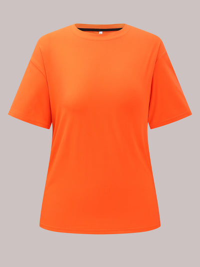 Solid Crew Neck T-shirt, Casual Short Sleeve Loose T-Shirt For Spring & Summer, Women's Clothing