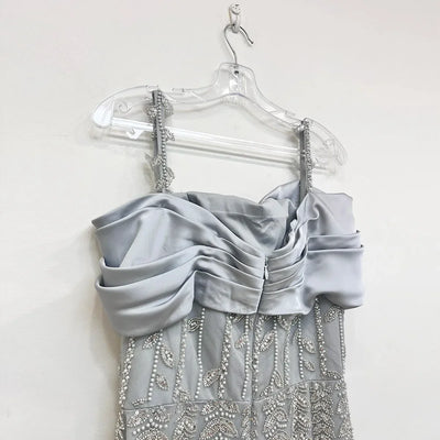 Luxury Dubai Off the Shoulder Evening Dress for Women 2025 Elegant Beads Slit Mermaid Formal Wedding Prom Party Gown Customized