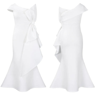 Elegant Dresses for Women 2024 New One Shoulder Ruffles Mermaid Floor Length Luxury Female Birthday Party Dinner Vestidos Mujer