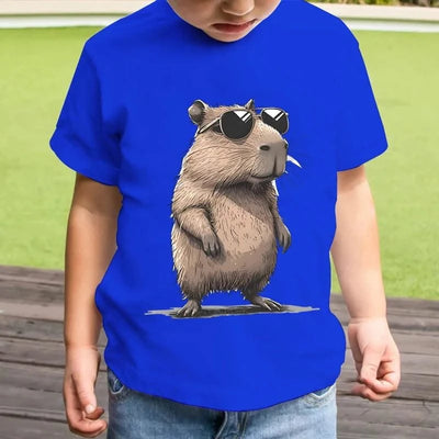Cartoon 3D Capybara Print Kids Clothes Boys Tshirt Short Sleeve Children Summer Clothes Casual Harajuku Girl Clothes O-Neck Tops