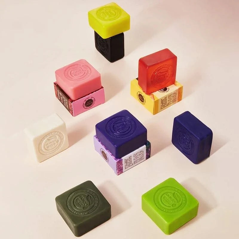 Luxurious Essential Oil Soap Collection Bamboo Charcoal Blueberry Lavender Deep Clean Exfoliation Soaps Blackhead Adsorption