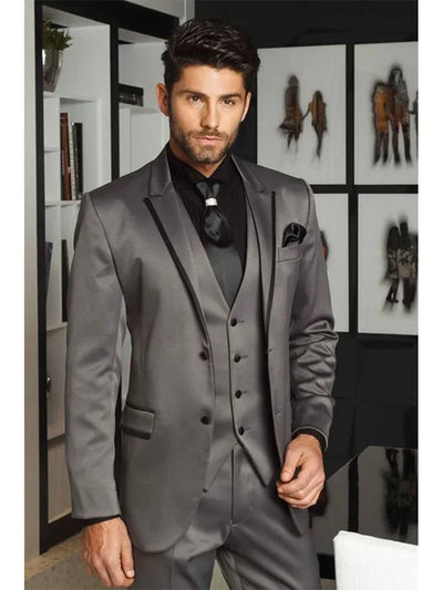 Men's Blazer Peak Lapel Two Buttons for Business Office Coat +vest+pants  tuxedos men suits wedding prom suits