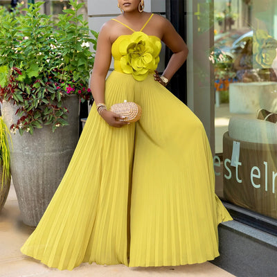 Solid Color Women Jumpsuits For Summer Autumn Sleeveless Loose Fashion Streetwear Overalls Wide Leg Pants Trousers 2025
