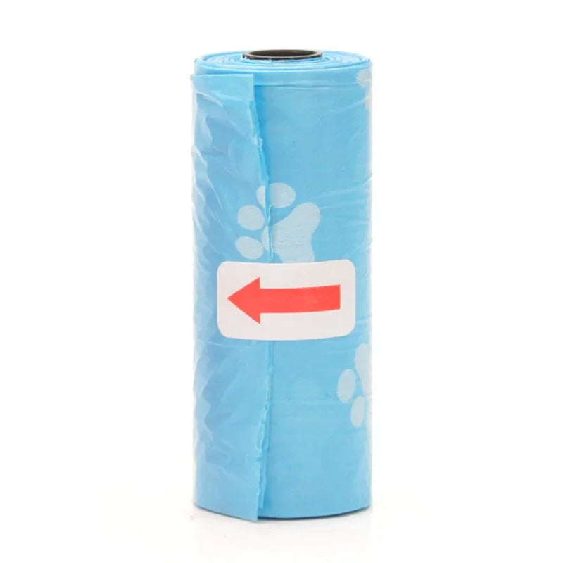 1 Roll Pet Poop Bags Disposable Dog Waste Bags Bulk Poop Bag Dispenser Bags with Paw Prints Garbage Bag - Elanique