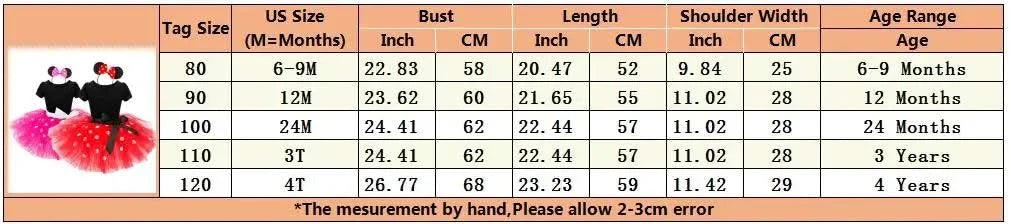 Cute Baby Girl Dress for 9M-4Yrs Children Summer Clothes Kids Minni Mouse Polka Dot Dress Girls Birthday Party Christmas Costume