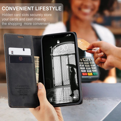 Flip Wallet Case for iPhone 16e 2025 Magnetic Folio Leather Cover with Card Holder Kickstand Shockproof Durable Protective Shell