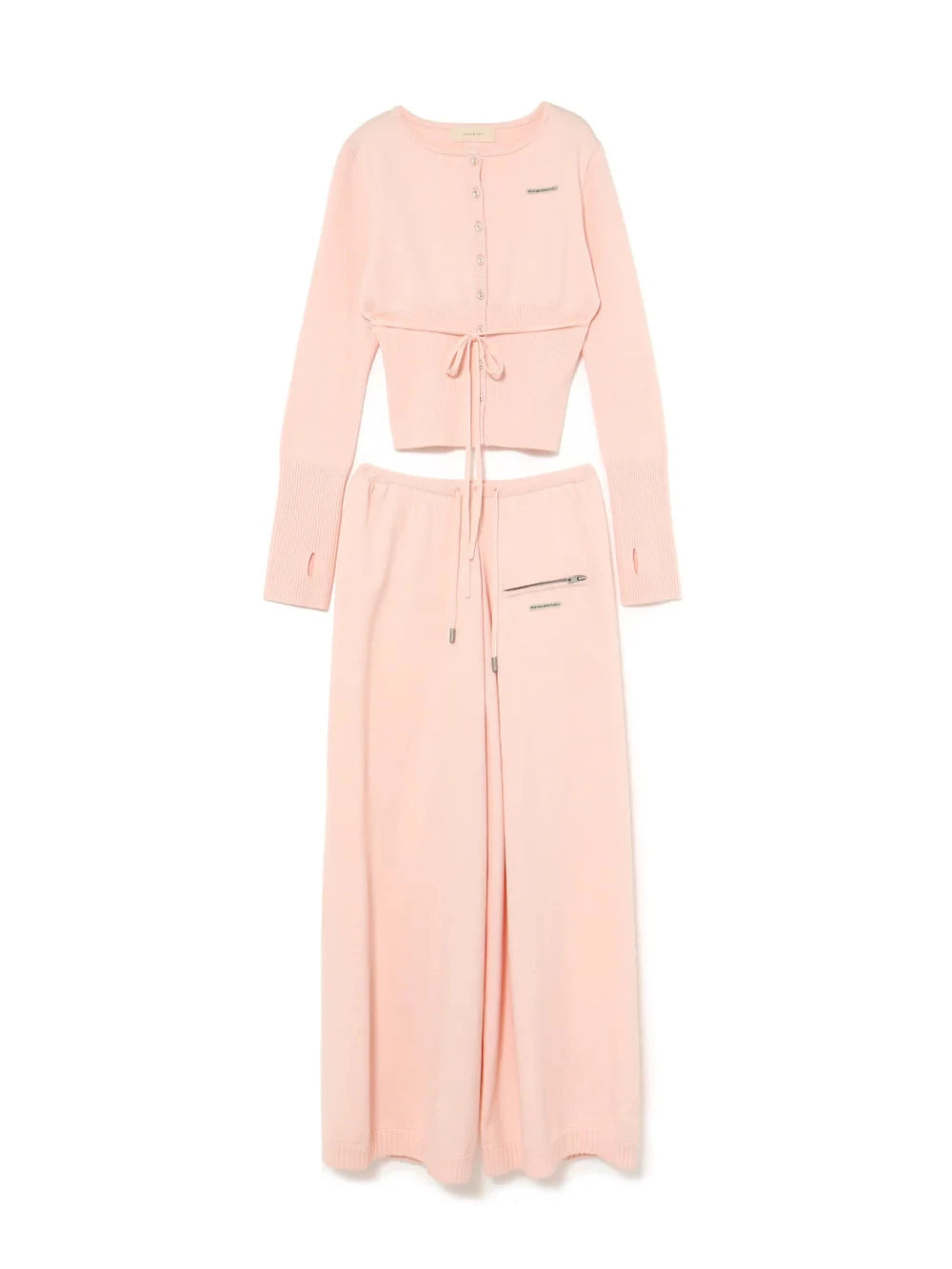 2025 Autumn Winter Japanese Style Sweet Slim Fit Knitted Cardigan Top Long Sleeves Wide Leg Casual Pants Set Outfits For Ladies