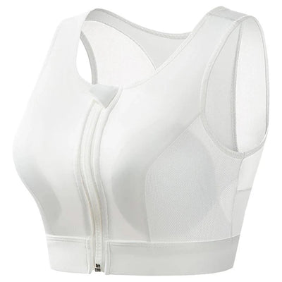 Plus Size Sports Bra for Women High-Strength Shock-Absorbing Gathering Top Running Zipper No Steel Bracket Underwear Yoga Vest