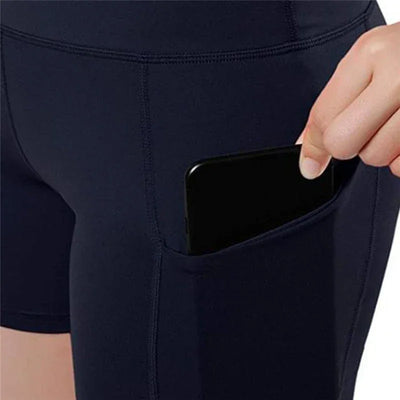 Women's Sports Shorts Biker Short Pocket High Waist Yoga Legging Fitness Tights Women Cycling Athletic Gym Running Yoga Shorts