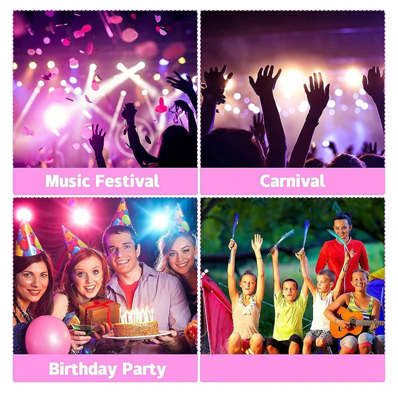 FORW-96 PCS Glow Fiber Wands Sticks LED Light Wand Fiber Optic Wands Flashing Sticks For Party Wedding Halloween Christmas