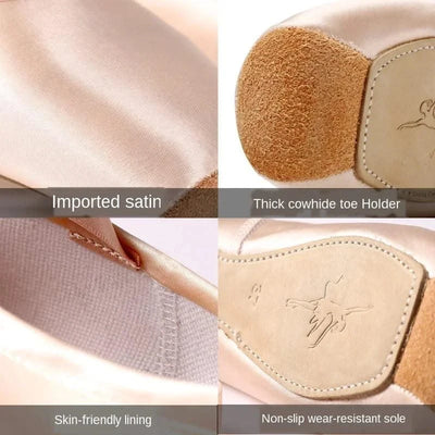 Ballet Dance Shoes Child and Adult Ballet Pointe Shoe Professional with Ribbons Shoes Woman Zapatos Mujer Sneakers Women Girls