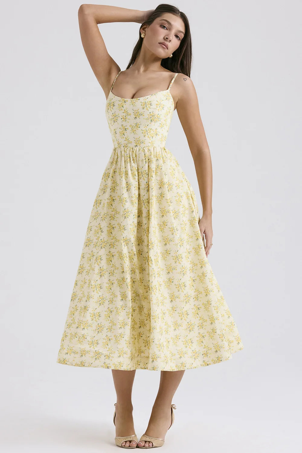 Elegant floral prints Dresses for summer women's dresses 2024 New Skinny Sexy Backless SLeeveless High Waist Maxi Sling Dress