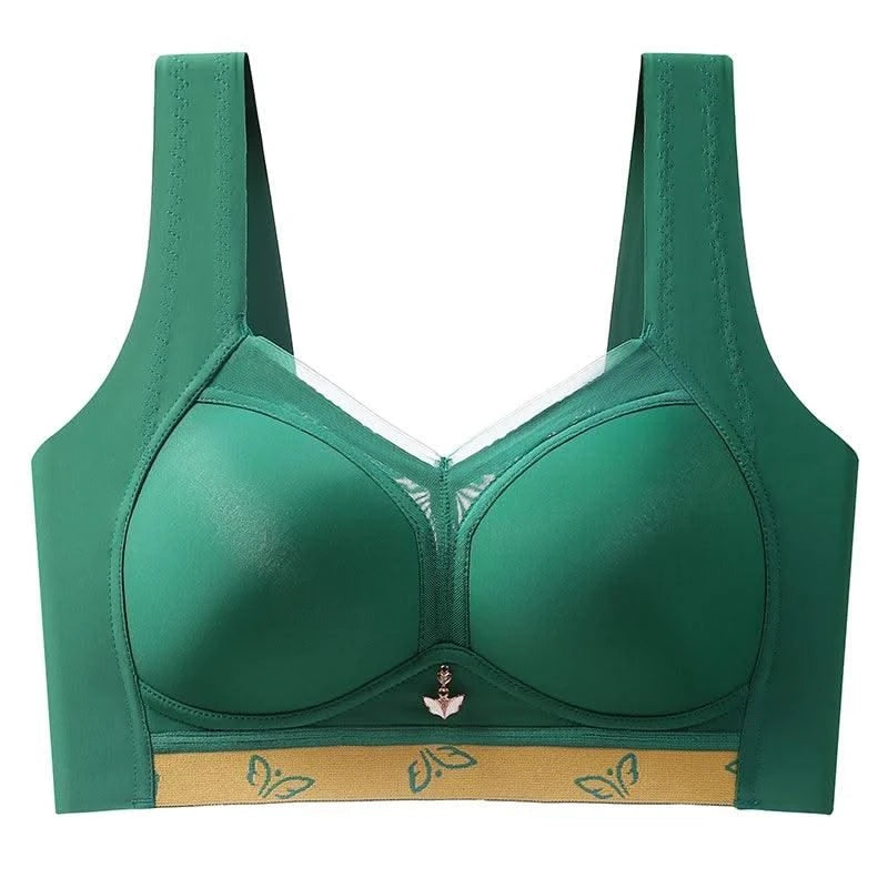 Women's Full Coverage Wirefree smooth Plus Size Bra Non Padded Bra Sexy Seamless Large Size Bra Push Up Sports Brassiere 50E 52E
