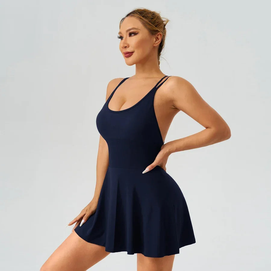 Summer Tennis Wear Womens Dresses Sportswear Woman Gym Dresses Bra Jumpsuit Shorts Leggings Women's Tracksuit Sport Yoga Clothes