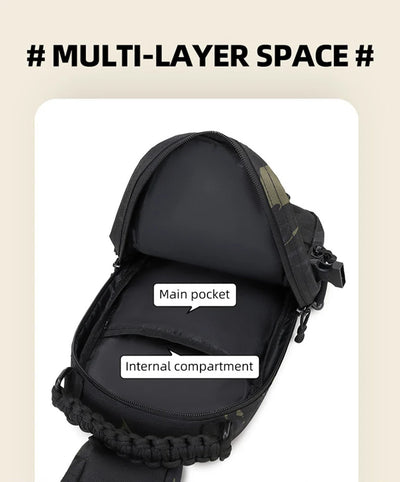 Men's Camping Chest Bag Tactical Sports Shoulder Outdoor Fanny Pack Hiking Climbing Cycling Fishing MOLLE System Sling Bags