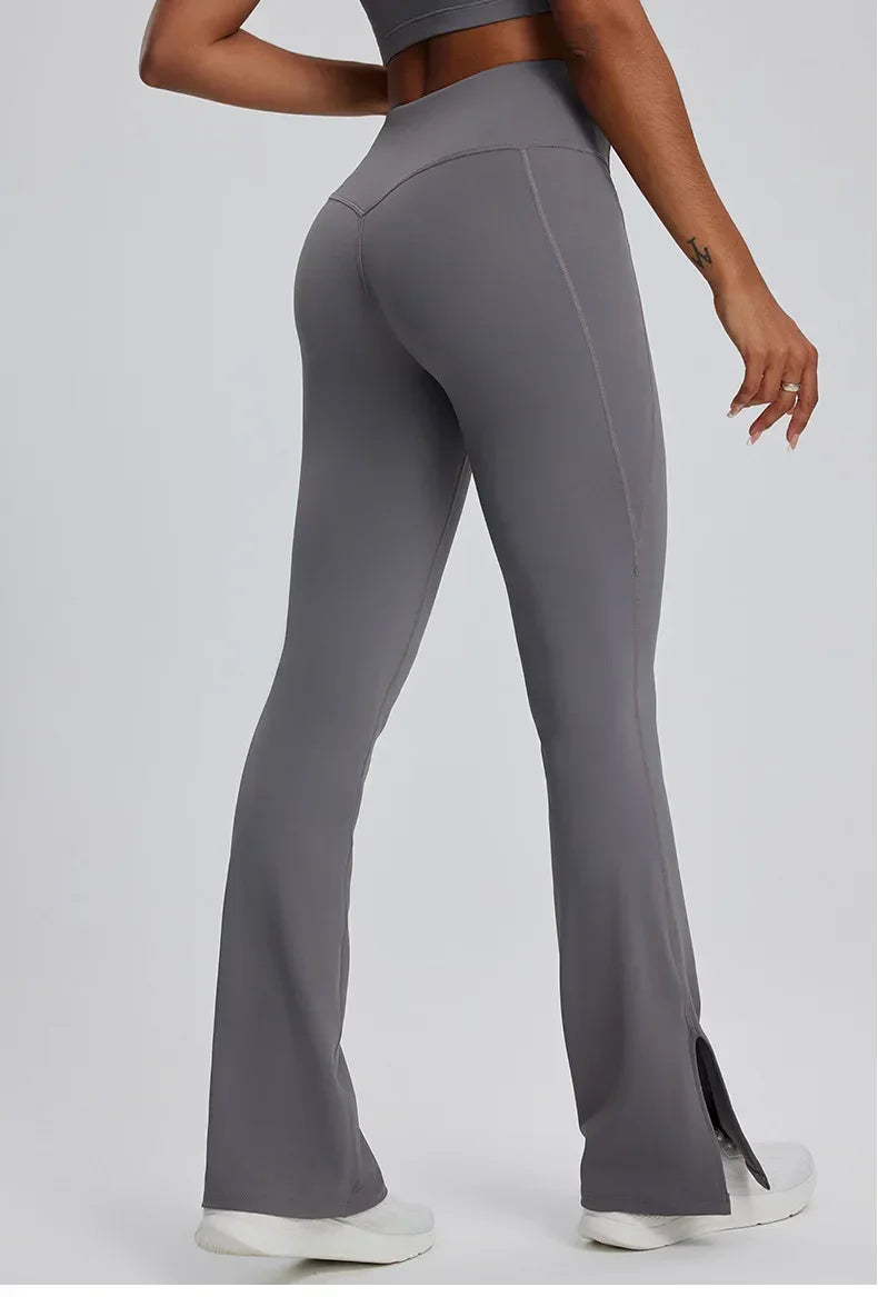 Yoga Leggings Women Bell-bottoms Fitness Leggings Running Cycling Pants Breathable Workout Gym Sports Tights High Waist Leggings