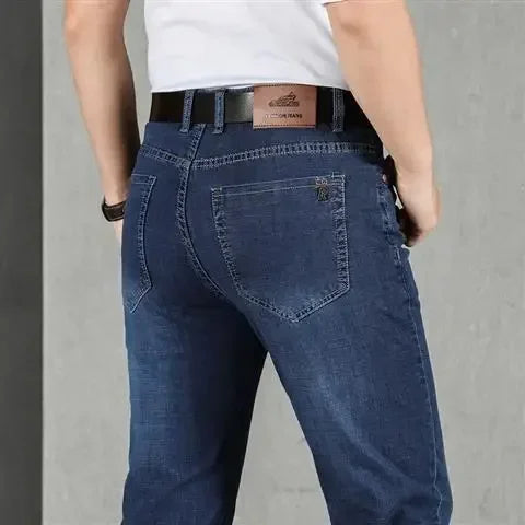 Jeans for Men Work Wear Male Cowboy Pants 2024 Fashion Trousers High Quality Original Classic Straight with Pockets New in Baggy