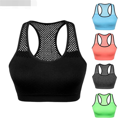 Breathable Women Active Bra Sports Bra Sexy Hollow Out Sports Top Push Up Gym Fitness Underwear Female Running Yoga Bra Tank Top