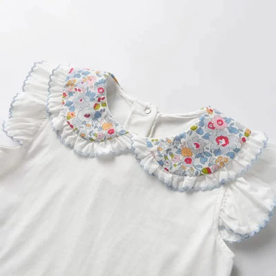 Summer Clothes Set for Baby Girls Kids Kawaii Vest Tops and Floral Printed Butt Pants Children Korean Style Casual Playwear