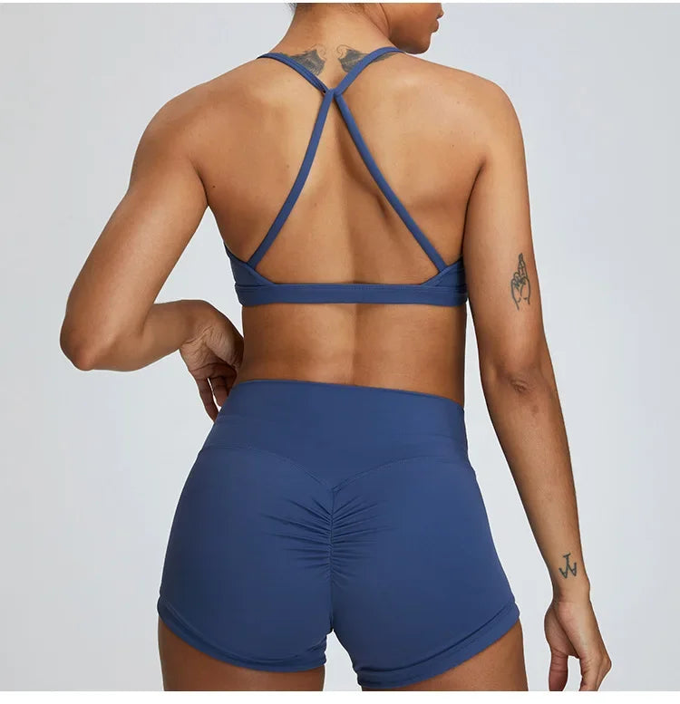 Sexy Scrunch Sports Bra Gym Top Women Running Back Cross Top Women Sportswear Yoga Underwear Fitness Workout Yoga ClothingWomen
