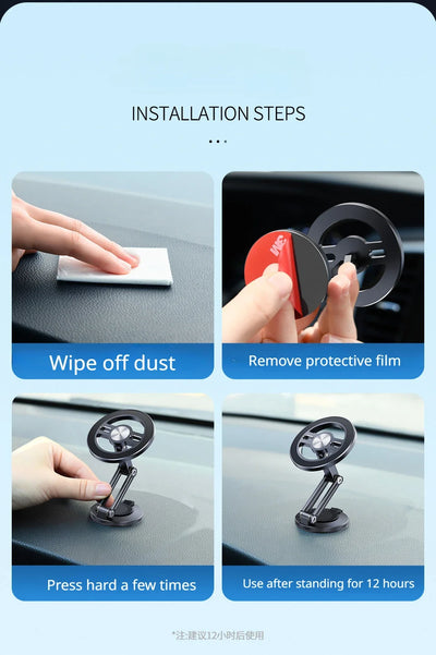 Eary for MagSafe Car Mount Strong 3M Adhesive Magnetic Phone Holder for Car Dash HandsFree 360°Rotation for iPhone 16 15 14 13