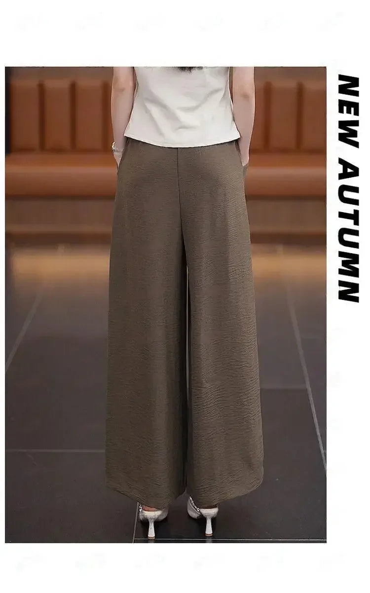 Women's Wide-leg Pants Spring Summer New High-waisted Slim Straight Pants New Chinese Style Draped Loose Fashionable Skirt Pants