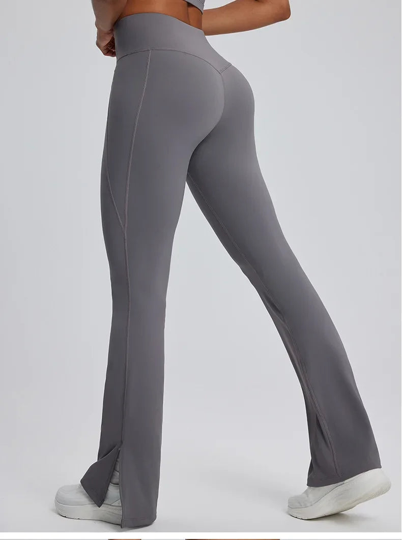 Yoga Leggings Women Bell-bottoms Fitness Leggings Running Cycling Pants Breathable Workout Gym Sports Tights High Waist Leggings
