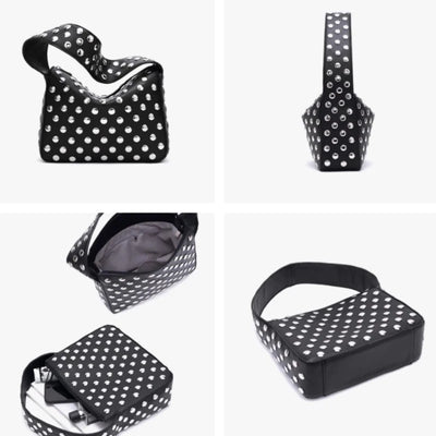 Fashionable Studded Purses Shoulder Hobo Bag Punk Women Small Shouder Purse Vegan Leather Designer Handbags Streetwear