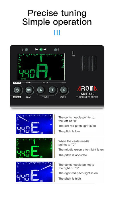 Metronome Tuner for All Instruments - Guitar, Bass, Violin, Ukulele, Trumpet, Chromatic, Clarinet, Flute  Tone Generator