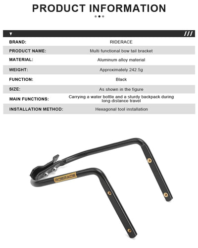 Bicycle Saddle Stabilizer Bracket Rear Seat Aluminum Alloy Holder MTB Road Bike Luggage Rack Rear Seat Mount Cycling Accessories